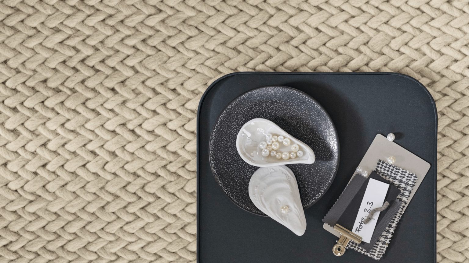 JAB Teppich cozy wilderness Flechtmuster beige gemütlich