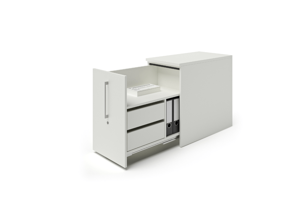 werner works Apothekerschrank büro stauraum weiß office abtrennung ordner