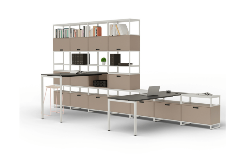 VARIO M1 Arbeitsplatz Büro beige offen individuell modular office