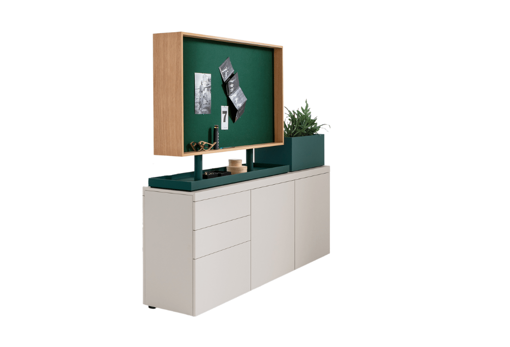 werner works basic top schrank aufsatz pinnwand grün