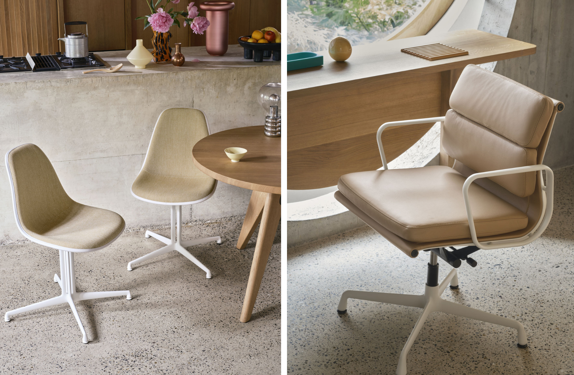 Vitra home stories soft pad shell chairs