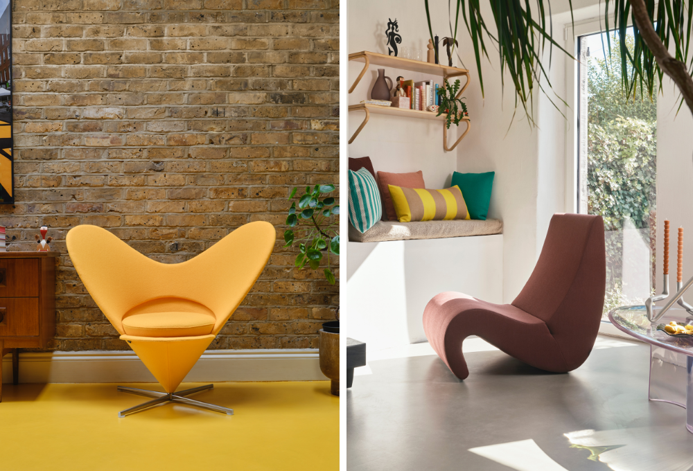 heart cone chair vitra panton amoeba